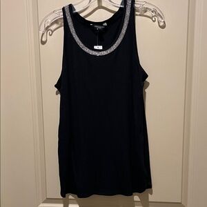Banana Republic Factory Black Tank Top with Silver Accent